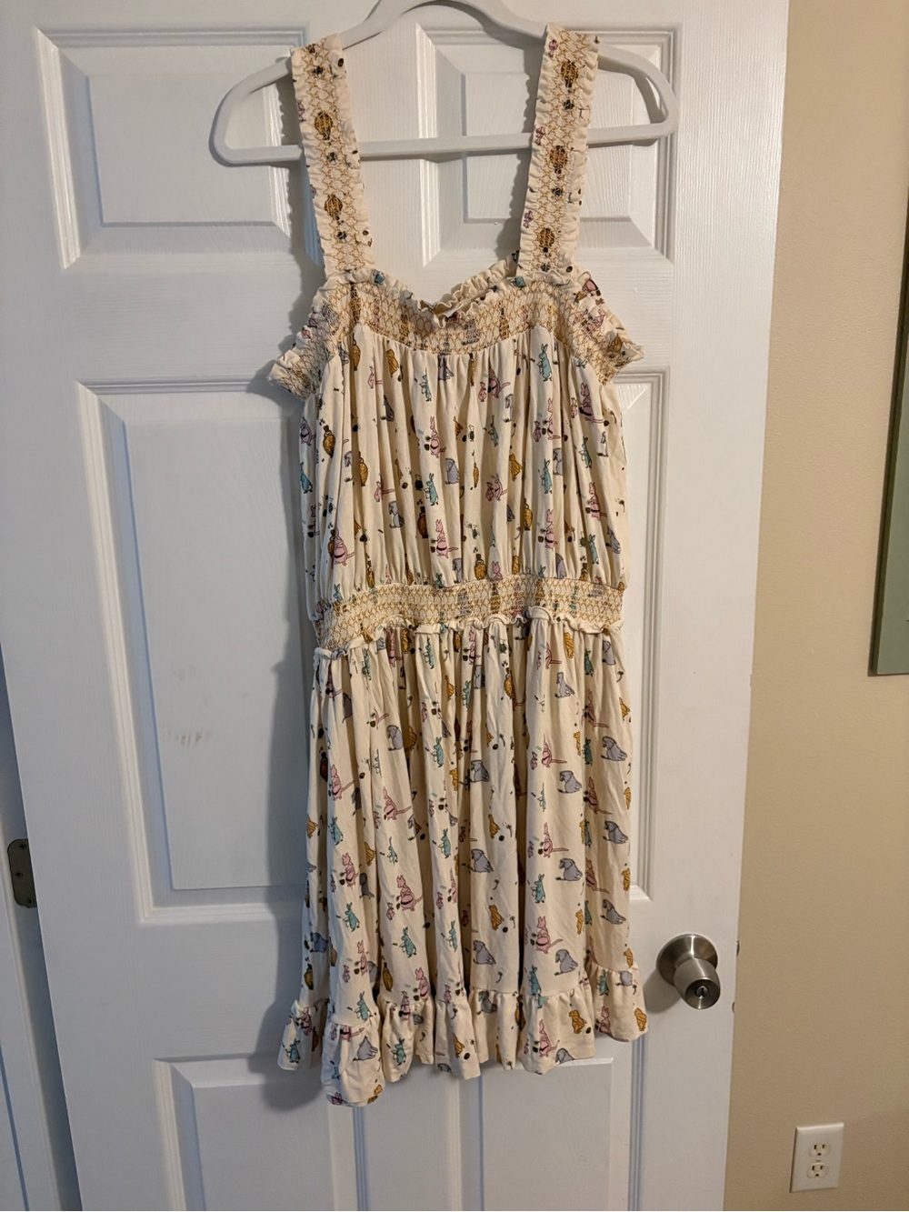 Kate Quinn Women’s Winnie the Pooh Cream Smocked Sundress with Colorful Print - Picture 3 of 5